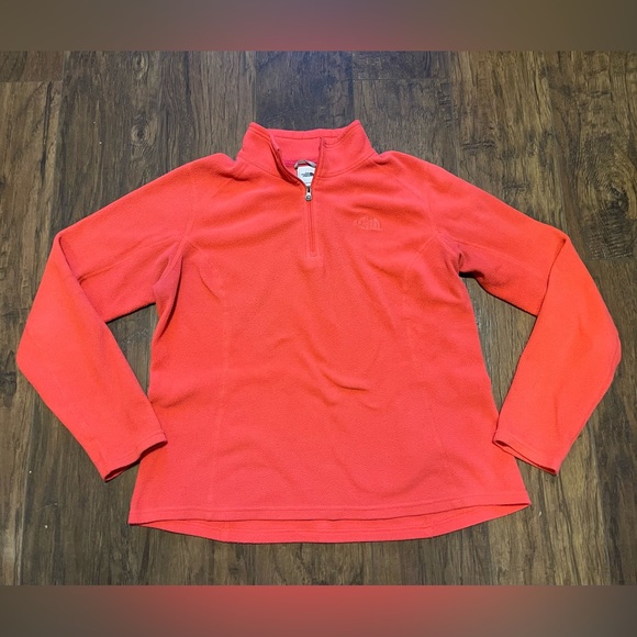 Neon pink North Face fleece 3/4 zipper pullover sweater Medium - Picture 1 of 6